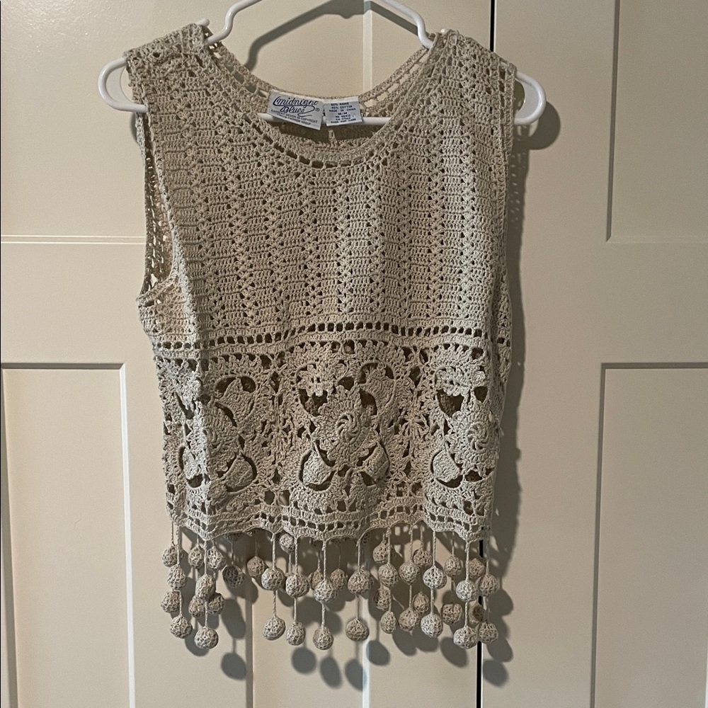 Crochet Sleeveless Top with Tassels